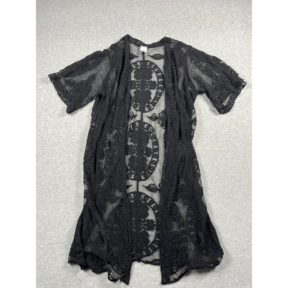 Womens Kimono S/M Black Lace Whimsigoth Dark Fairy Festival Country Concert